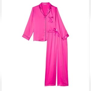 Victoria's Secret Pink Satin Pajama Set size XXL NWT